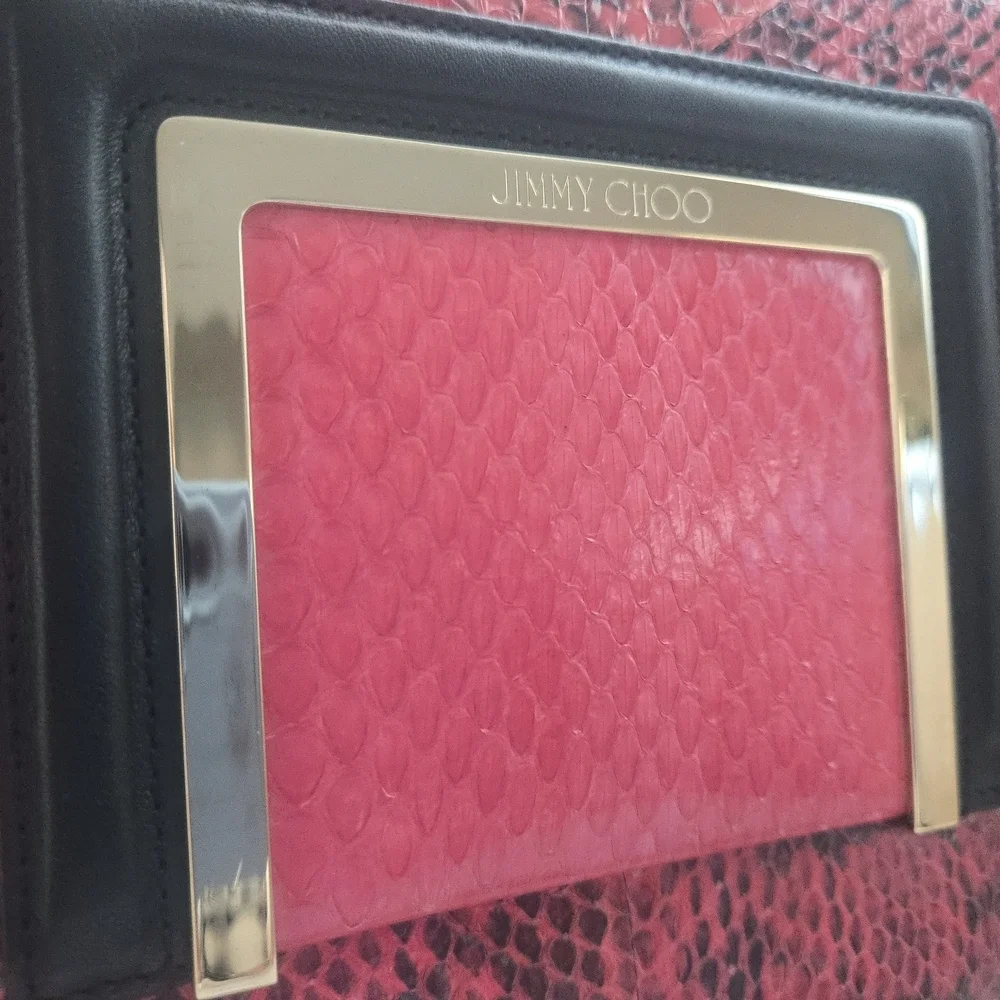 Jimmy Choo Snakeskin Shoulder Bag – Pink & Black EUC